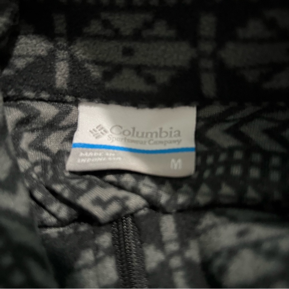 Columbia Womens 1/4 Zip Pullover M Black Gray Glacial Fleece III Geometric Aztec - Picture 5 of 5